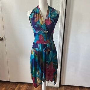 Floral Halter Neck Dress